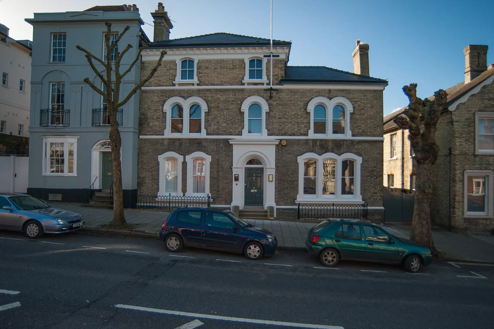 Restored street elevation of the Italianate listed villa