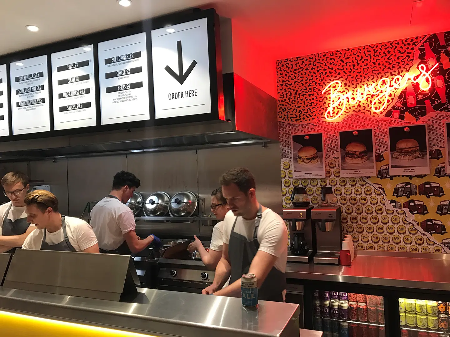 S&H open kitchen and service counter during operation